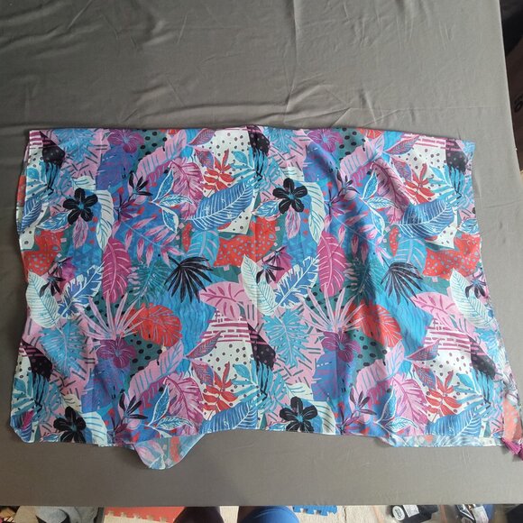 Madden NYC Kimono Womens One Size Blue Tropical Duster Sheer Beach Swim Coverup - Picture 8 of 9